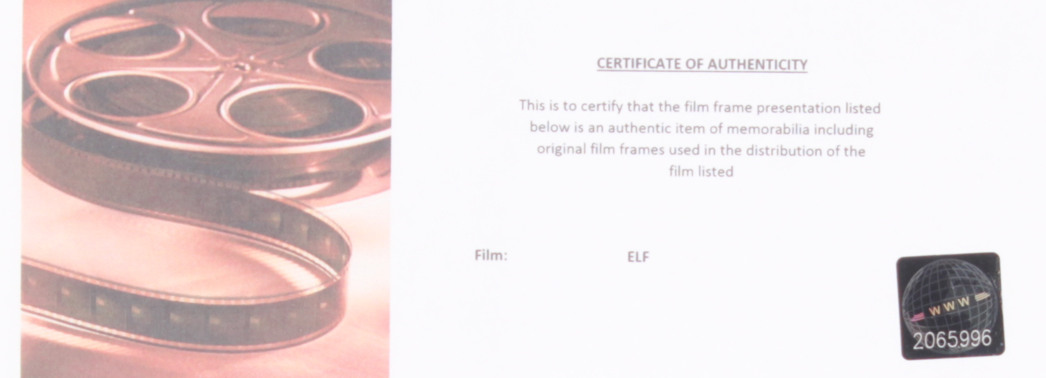 "Elf" Limited Edition Original Film/Movie Cell Display at PristineAuction.com "Elf" Limited Edition Original Film/Movie Cell Display at PristineAuction.com