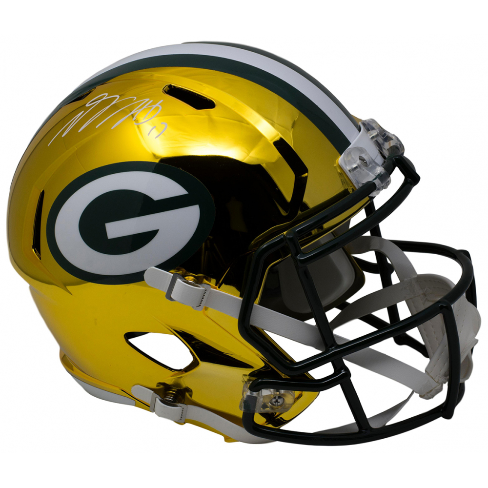 Davante Adams Signed Green Bay Packers Full Size Chrome Speed Helmet