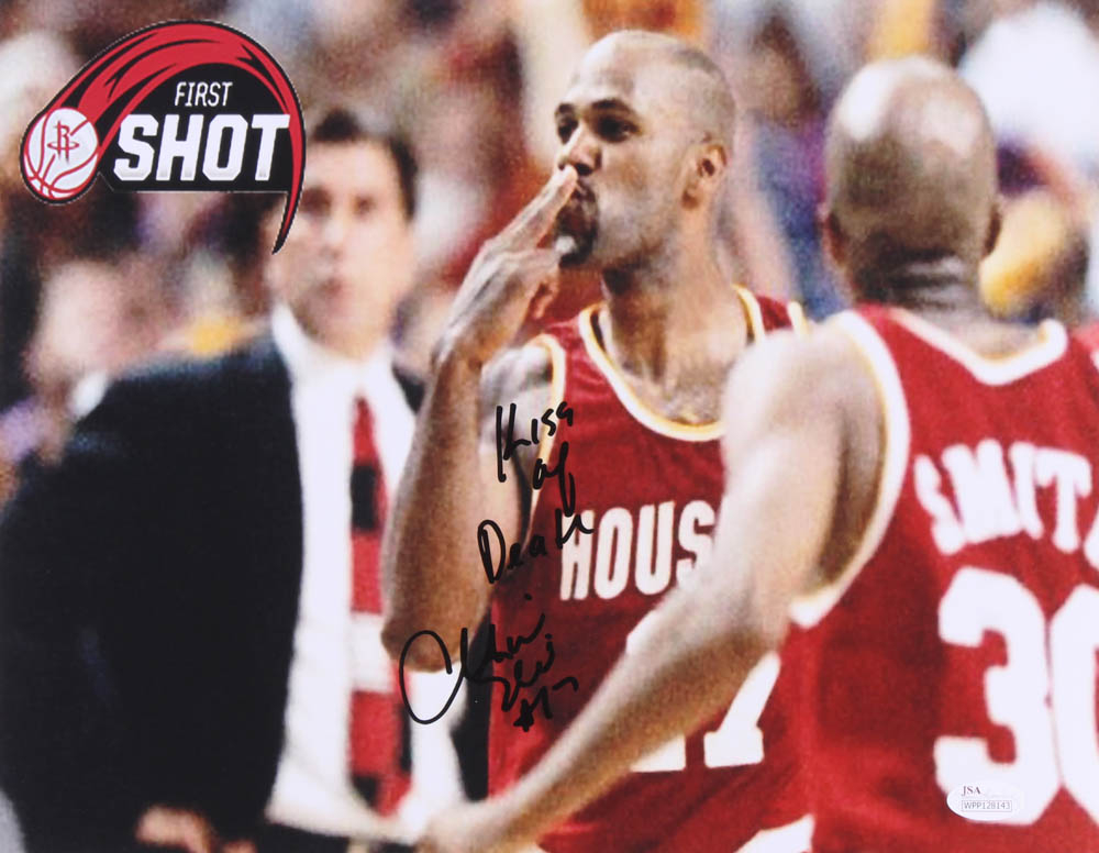 Mario Elie Signed Rockets 11x14 Photo Inscribed "Kiss of Death" (JSA