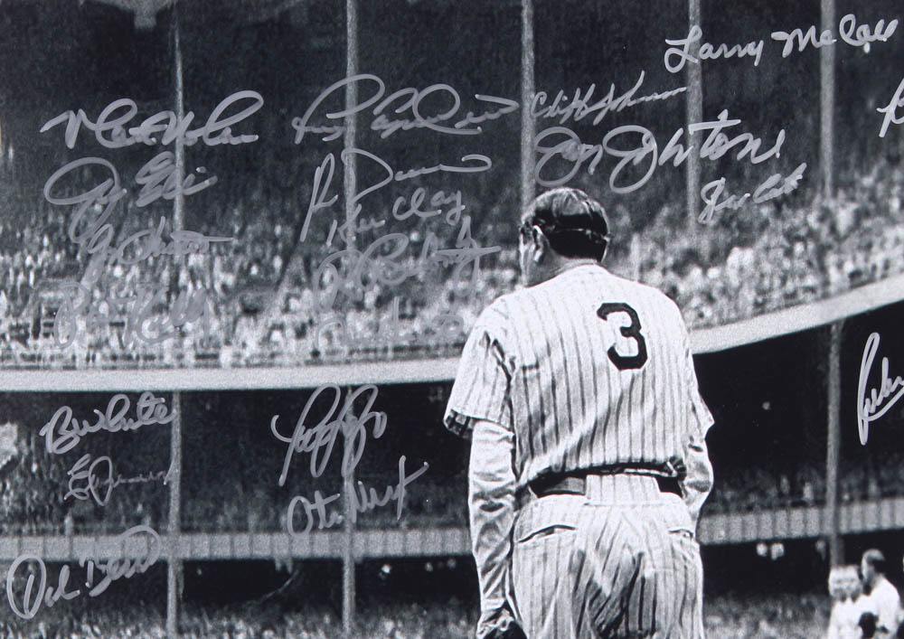 Yankees Babe Ruth Pulitzer Prize 16x20 Signed Photo by (25) with Otis ...