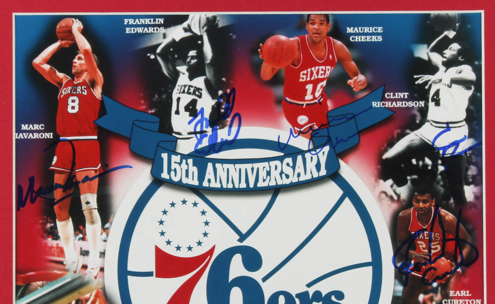 1983 NBA Champion 76ers Signed LE 16x19 Custom Framed Photo Team-Signed by (8) with Julius Erving, Moses Malone, Maurice Cheeks, Bobby Jones, Clint Richardson (TriStar Hologram) at PristineAuction.com 1983 NBA Champion 76ers Signed LE 16x19 Custom Framed Photo Team-Signed by (8) with Julius Erving, Moses Malone, Maurice Cheeks, Bobby Jones, Clint Richardson (TriStar Hologram) at PristineAuction.com