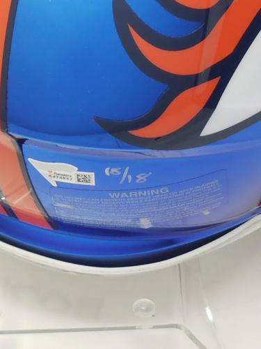 Peyton Manning Signed LE Broncos Full-Size Authentic On-Field Custom Chrome Speed Helmet Inscribed "5X NFL MVP" (Fanatics Hologram) at PristineAuction.com Peyton Manning Signed LE Broncos Full-Size Authentic On-Field Custom Chrome Speed Helmet Inscribed "5X NFL MVP" (Fanatics Hologram) at PristineAuction.com