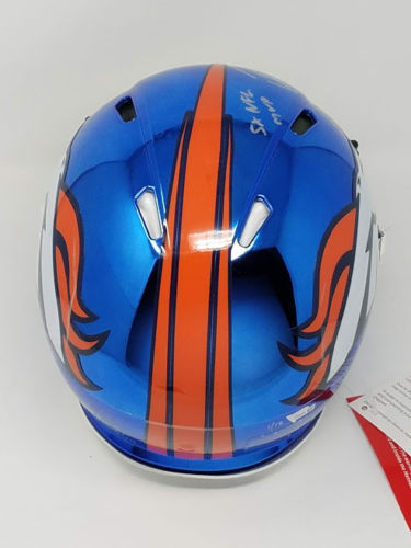 Peyton Manning Signed LE Broncos Full-Size Authentic On-Field Custom Chrome Speed Helmet Inscribed "5X NFL MVP" (Fanatics Hologram) at PristineAuction.com Peyton Manning Signed LE Broncos Full-Size Authentic On-Field Custom Chrome Speed Helmet Inscribed "5X NFL MVP" (Fanatics Hologram) at PristineAuction.com