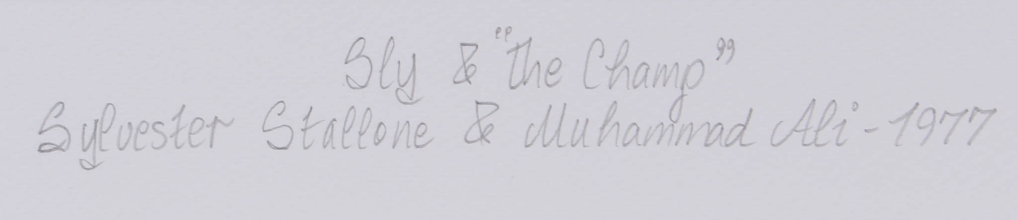 The Hulton Archive - Sylvester Stallone & Muhammad Ali "Sly & The Champ" Limited Edition 17x22 Fine Art Giclee on Paper #/375 (PA LOA & PCV COA) at PristineAuction.com The Hulton Archive - Sylvester Stallone & Muhammad Ali "Sly & The Champ" Limited Edition 17x22 Fine Art Giclee on Paper #/375 (PA LOA & PCV COA) at PristineAuction.com