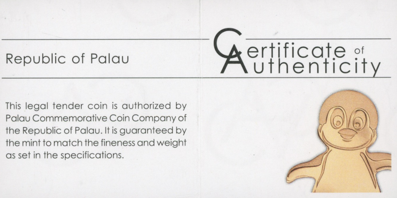 2018 Palau Little Emperor Penguin $1 One Dollar 1/2 Gram .9999 Fine Gold Coin (PCGS MS69) (First Day Issue) at PristineAuction.com 2018 Palau Little Emperor Penguin $1 One Dollar 1/2 Gram .9999 Fine Gold Coin (PCGS MS69) (First Day Issue) at PristineAuction.com