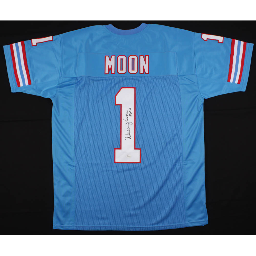 Warren Moon Signed Oilers Jersey Inscribed "HOF 06" (JSA COA