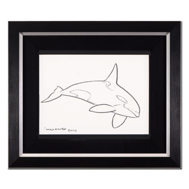 Wyland Signed "Orca" 20x16 Custom Framed Original Sketch at PristineAuction.com Wyland Signed "Orca" 20x16 Custom Framed Original Sketch at PristineAuction.com