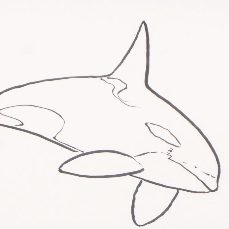 Wyland Signed "Orca" 20x16 Custom Framed Original Sketch at PristineAuction.com Wyland Signed "Orca" 20x16 Custom Framed Original Sketch at PristineAuction.com