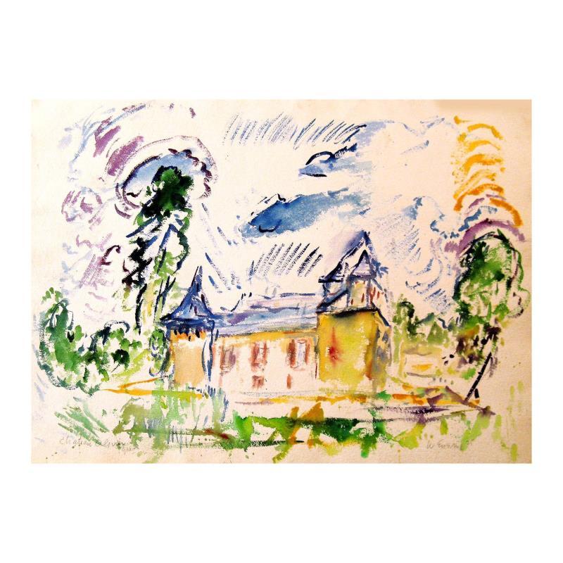 "Chateau Olivier, Bordeaux - France" 20x28 Original Watercolor by Wayne Ensrud (PA) at PristineAuction.com "Chateau Olivier, Bordeaux - France" 20x28 Original Watercolor by Wayne Ensrud (PA) at PristineAuction.com