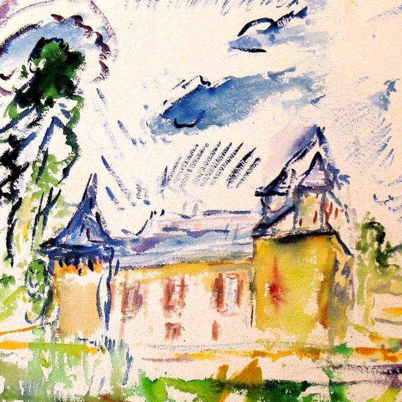 "Chateau Olivier, Bordeaux - France" 20x28 Original Watercolor by Wayne Ensrud (PA) at PristineAuction.com "Chateau Olivier, Bordeaux - France" 20x28 Original Watercolor by Wayne Ensrud (PA) at PristineAuction.com