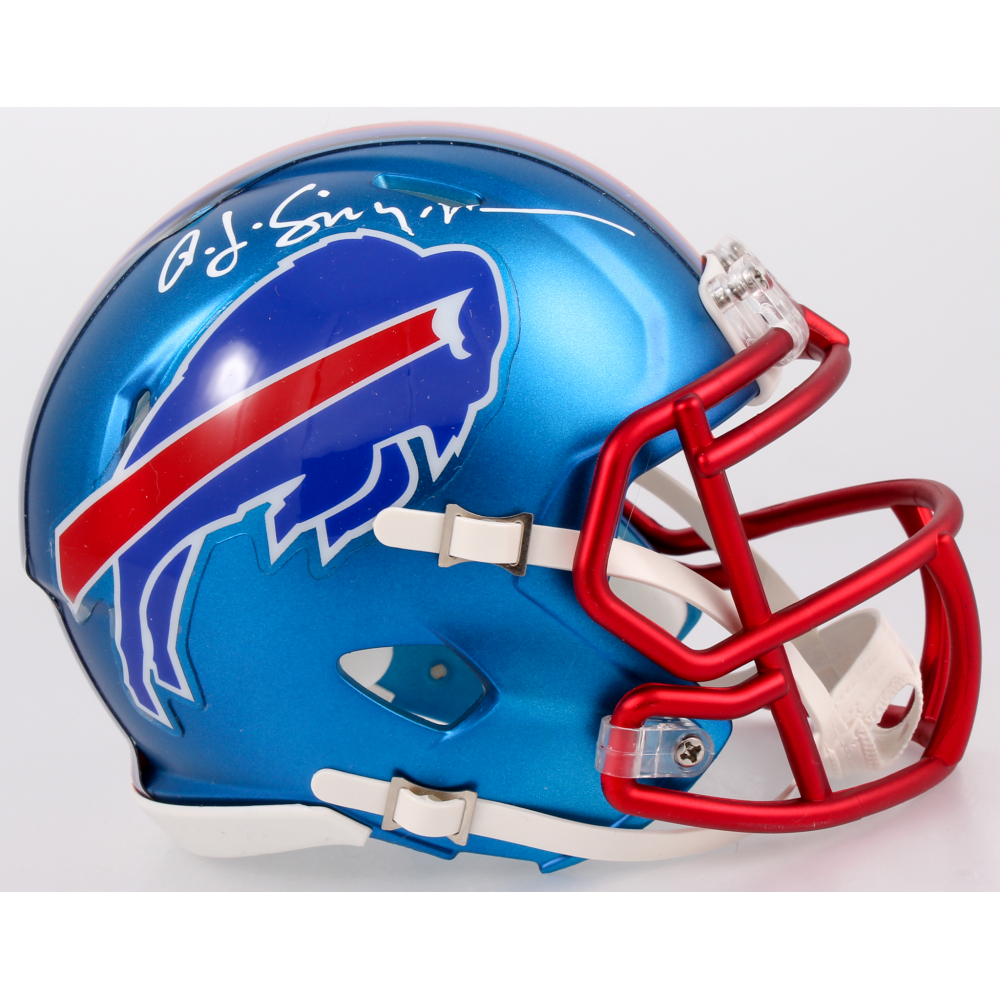 O.J. Simpson Signed Bills Blaze Speed Mini Helmet (JSA COA) Pristine