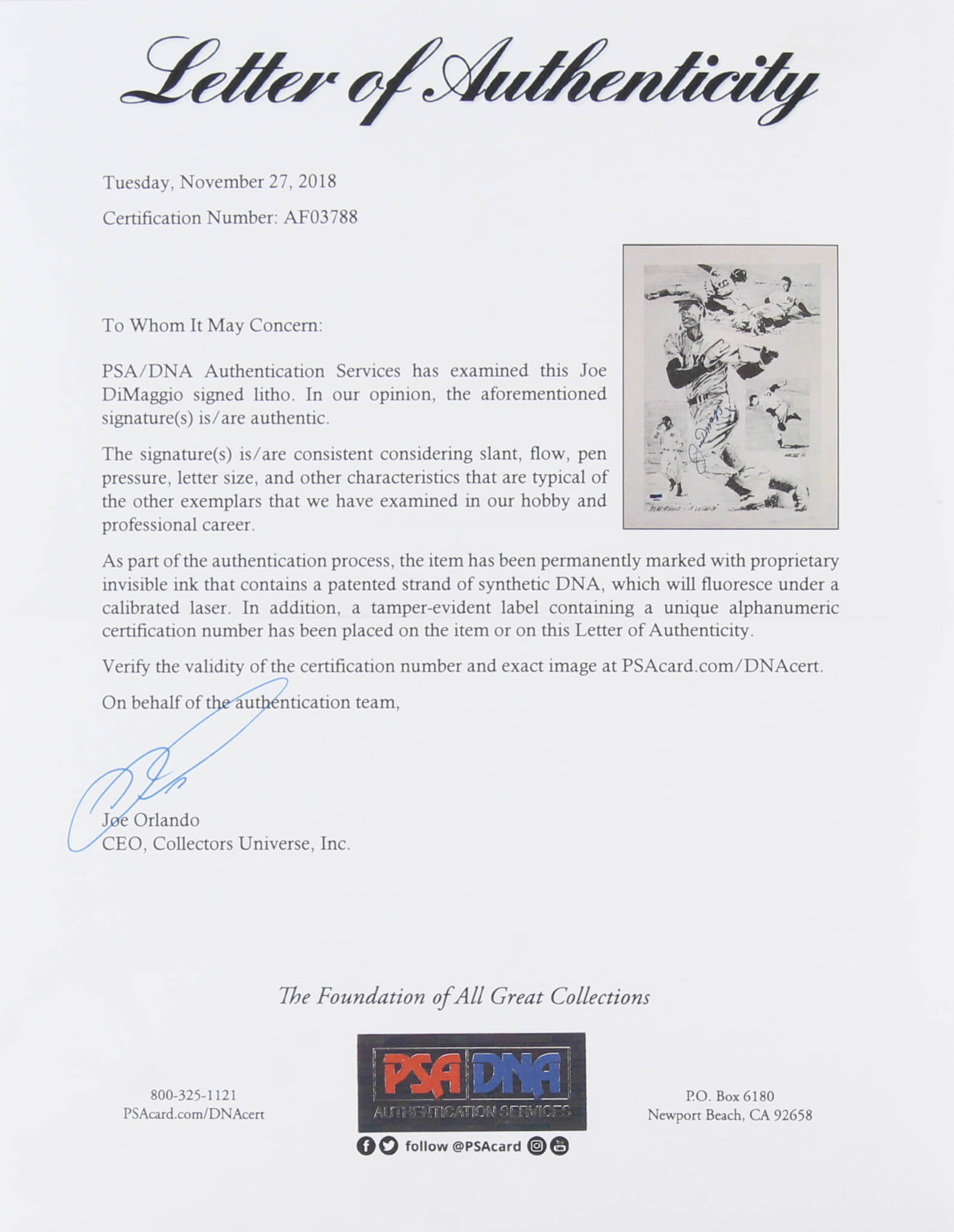 Joe DiMaggio Signed LE James Amore "DiMaggio- A Legend" 15.5x19.5 Custom Framed Print Display (PSA LOA) at PristineAuction.com Joe DiMaggio Signed LE James Amore "DiMaggio- A Legend" 15.5x19.5 Custom Framed Print Display (PSA LOA) at PristineAuction.com