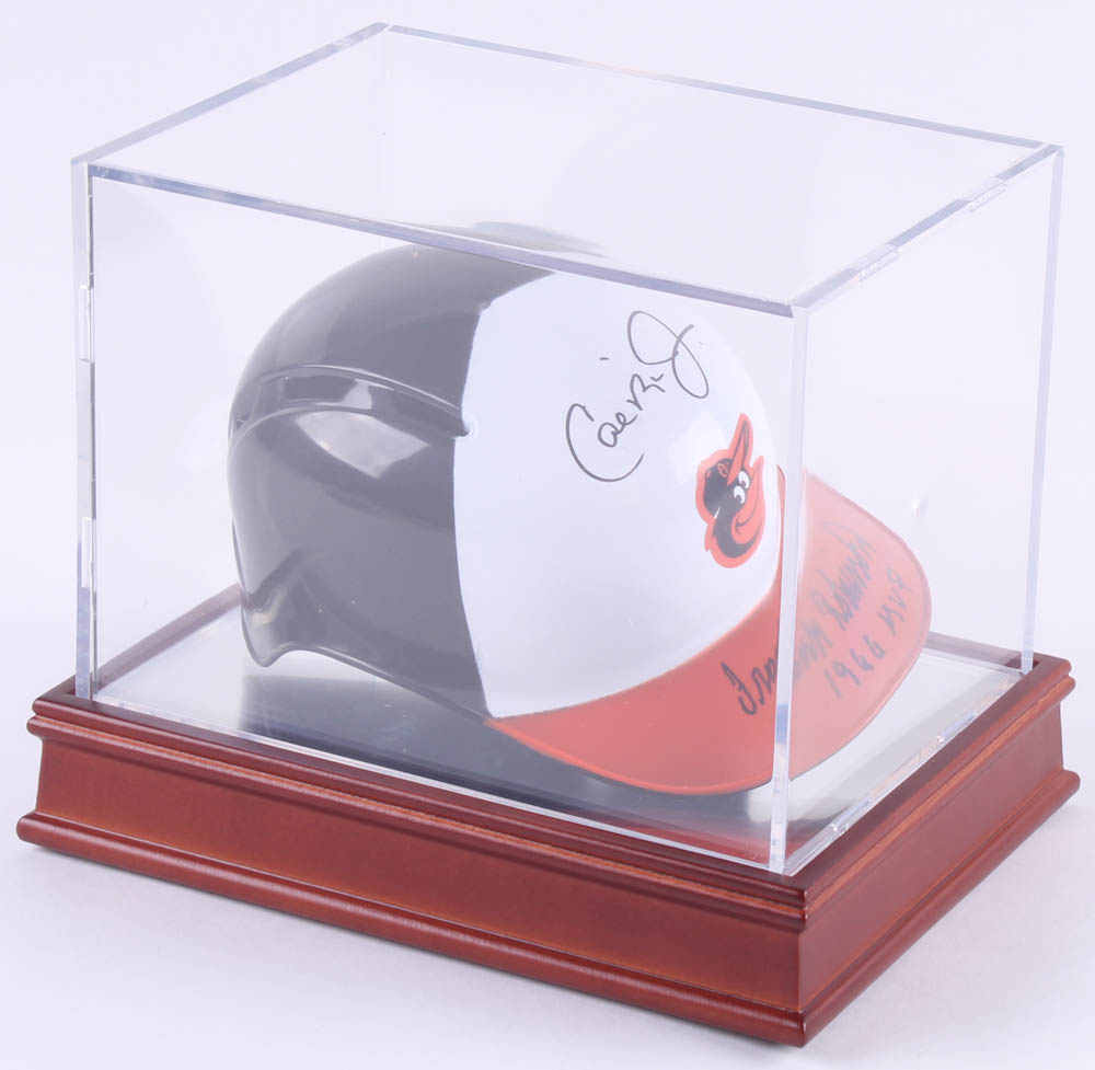 Frank Robinson & Cal Ripken Jr. Signed Orioles Mini-Batting Helmet Inscribed "1966 MVP" With Display Case (PSA LOA) at PristineAuction.com Frank Robinson & Cal Ripken Jr. Signed Orioles Mini-Batting Helmet Inscribed "1966 MVP" With Display Case (PSA LOA) at PristineAuction.com