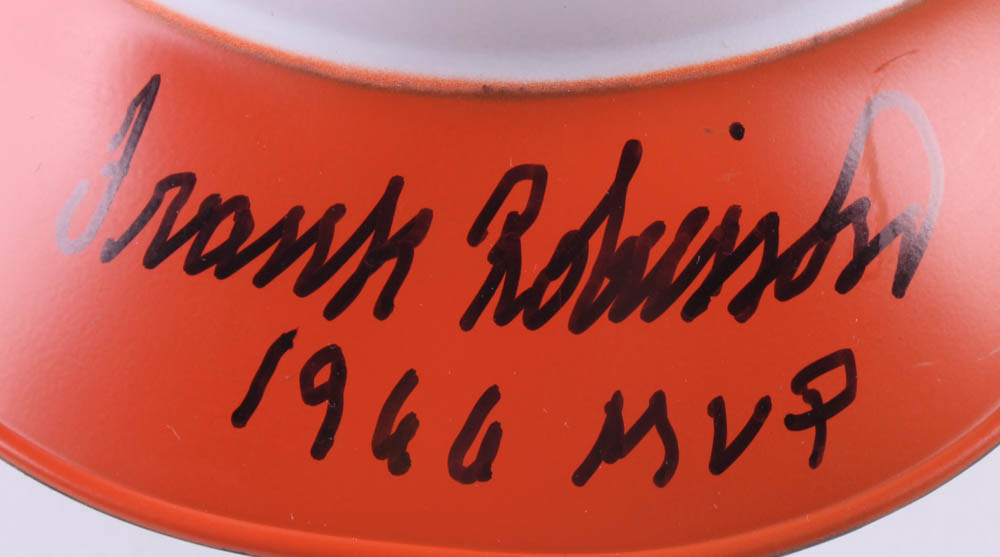Frank Robinson & Cal Ripken Jr. Signed Orioles Mini-Batting Helmet Inscribed "1966 MVP" With Display Case (PSA LOA) at PristineAuction.com Frank Robinson & Cal Ripken Jr. Signed Orioles Mini-Batting Helmet Inscribed "1966 MVP" With Display Case (PSA LOA) at PristineAuction.com