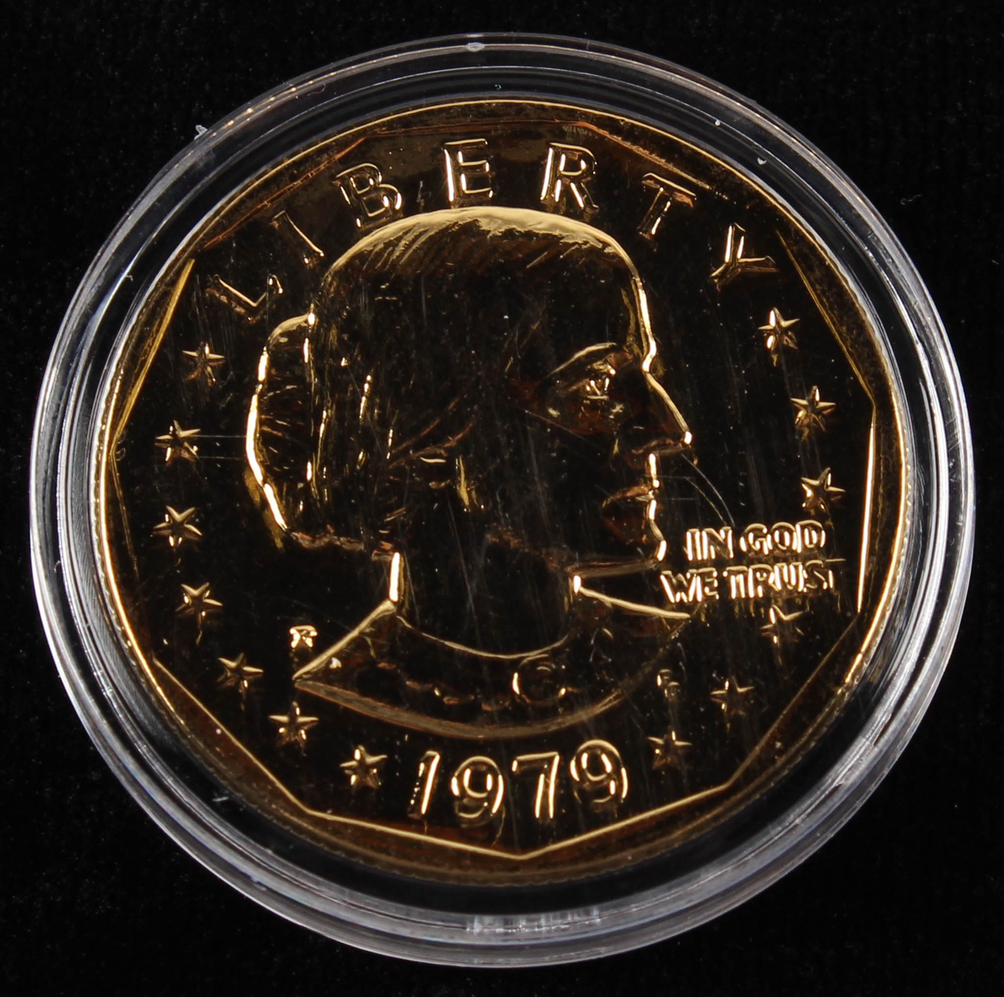 Merrick Mint 24KT Gold Plated 1979 $1 One Dollar Coin at PristineAuction.com Merrick Mint 24KT Gold Plated 1979 $1 One Dollar Coin at PristineAuction.com