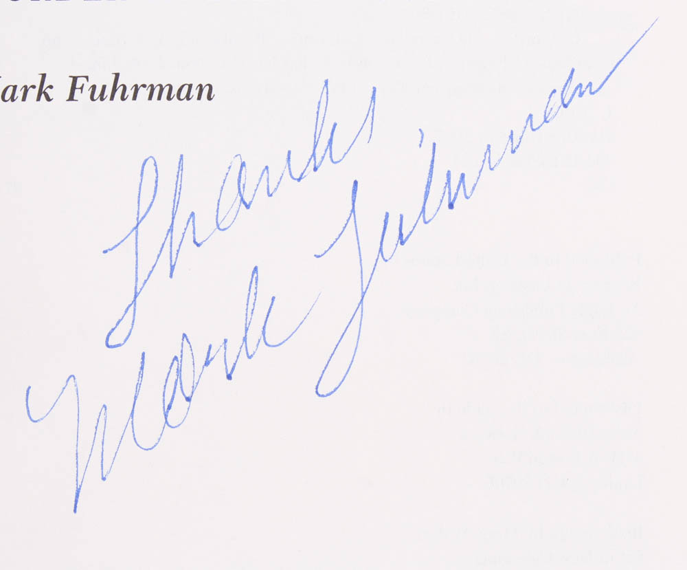 Mark Fuhrman Signed "Murder In Brentwood" Hardcover Book Inscribed "Thanks" (JSA COA) at PristineAuction.com Mark Fuhrman Signed "Murder In Brentwood" Hardcover Book Inscribed "Thanks" (JSA COA) at PristineAuction.com