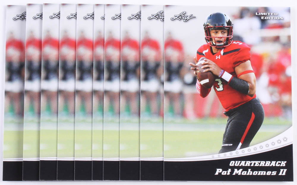 Online Sports Memorabilia Auction Pristine Lot Of 10 2017 Leaf Limited Edition Rookie Card 13 Patrick Mahomes Ii