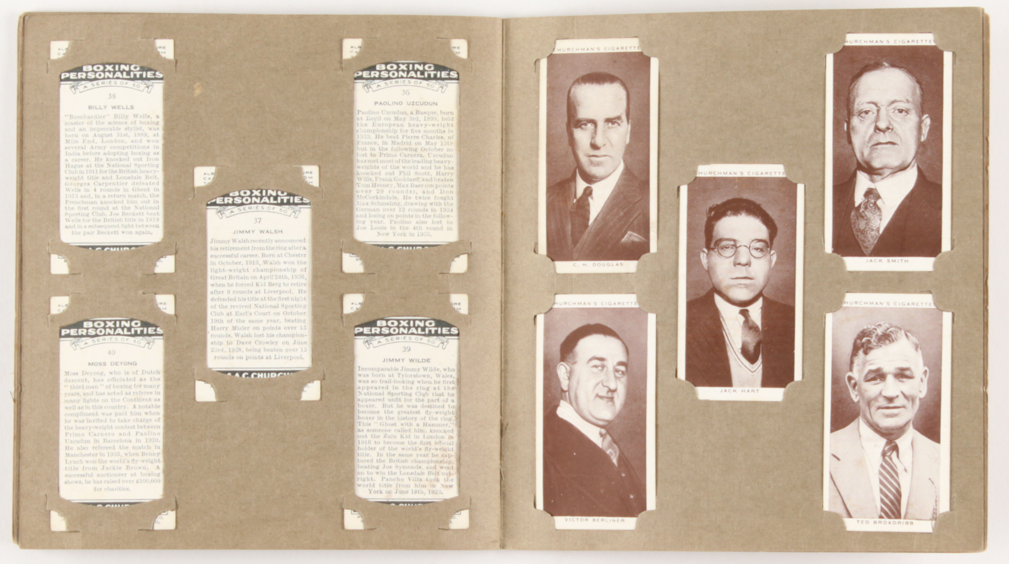 Complete Set of (50) 1938 Churchman's Cigarettes Boxing Cards with Album at PristineAuction.com Complete Set of (50) 1938 Churchman's Cigarettes Boxing Cards with Album at PristineAuction.com