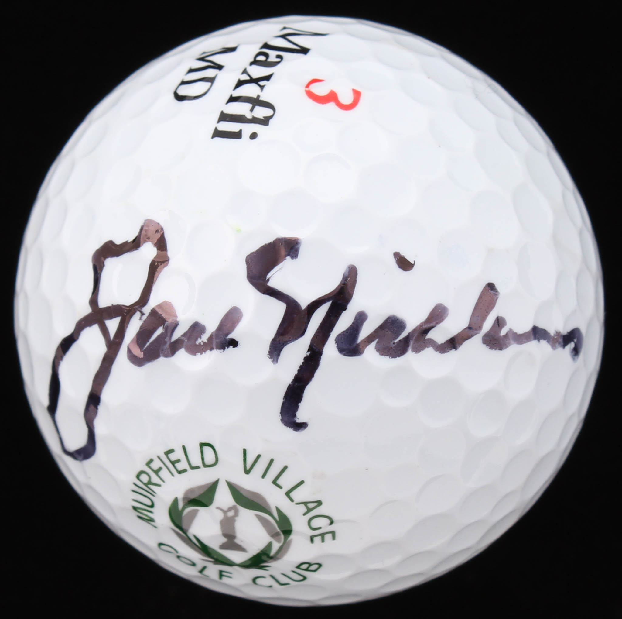 Jack Nicklaus Signed Muirfield Village Logo Golf Ball (JSA LOA) at PristineAuction.com Jack Nicklaus Signed Muirfield Village Logo Golf Ball (JSA LOA) at PristineAuction.com
