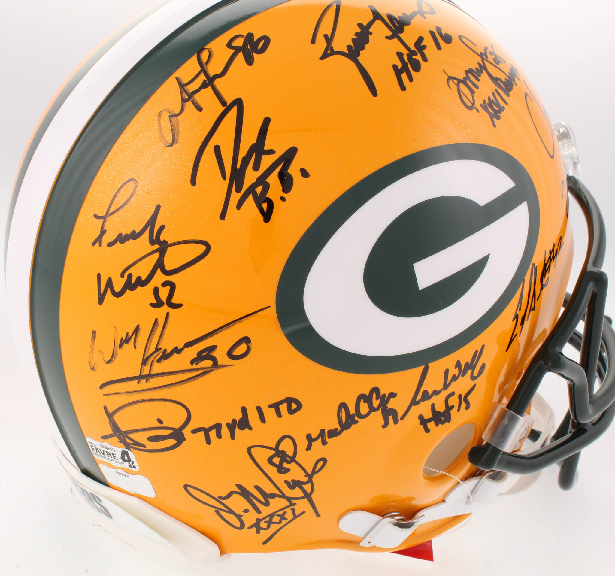 LE Super Bowl XXXI Champions Packers Full-Size Authentic On-Field Helmet Team-Signed by (23) With Brett Favre, Chris Jackie, Dorsey Levens (Radtke COA) at PristineAuction.com LE Super Bowl XXXI Champions Packers Full-Size Authentic On-Field Helmet Team-Signed by (23) With Brett Favre, Chris Jackie, Dorsey Levens (Radtke COA) at PristineAuction.com