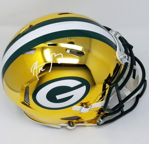 Aaron Rodgers Signed Packers Chrome Full-Size Authentic On-Field Speed Helmet (Steiner COA) at PristineAuction.com Aaron Rodgers Signed Packers Chrome Full-Size Authentic On-Field Speed Helmet (Steiner COA) at PristineAuction.com