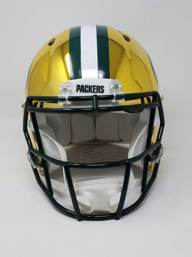 Aaron Rodgers Signed Packers Chrome Full-Size Authentic On-Field Speed Helmet (Steiner COA) at PristineAuction.com Aaron Rodgers Signed Packers Chrome Full-Size Authentic On-Field Speed Helmet (Steiner COA) at PristineAuction.com