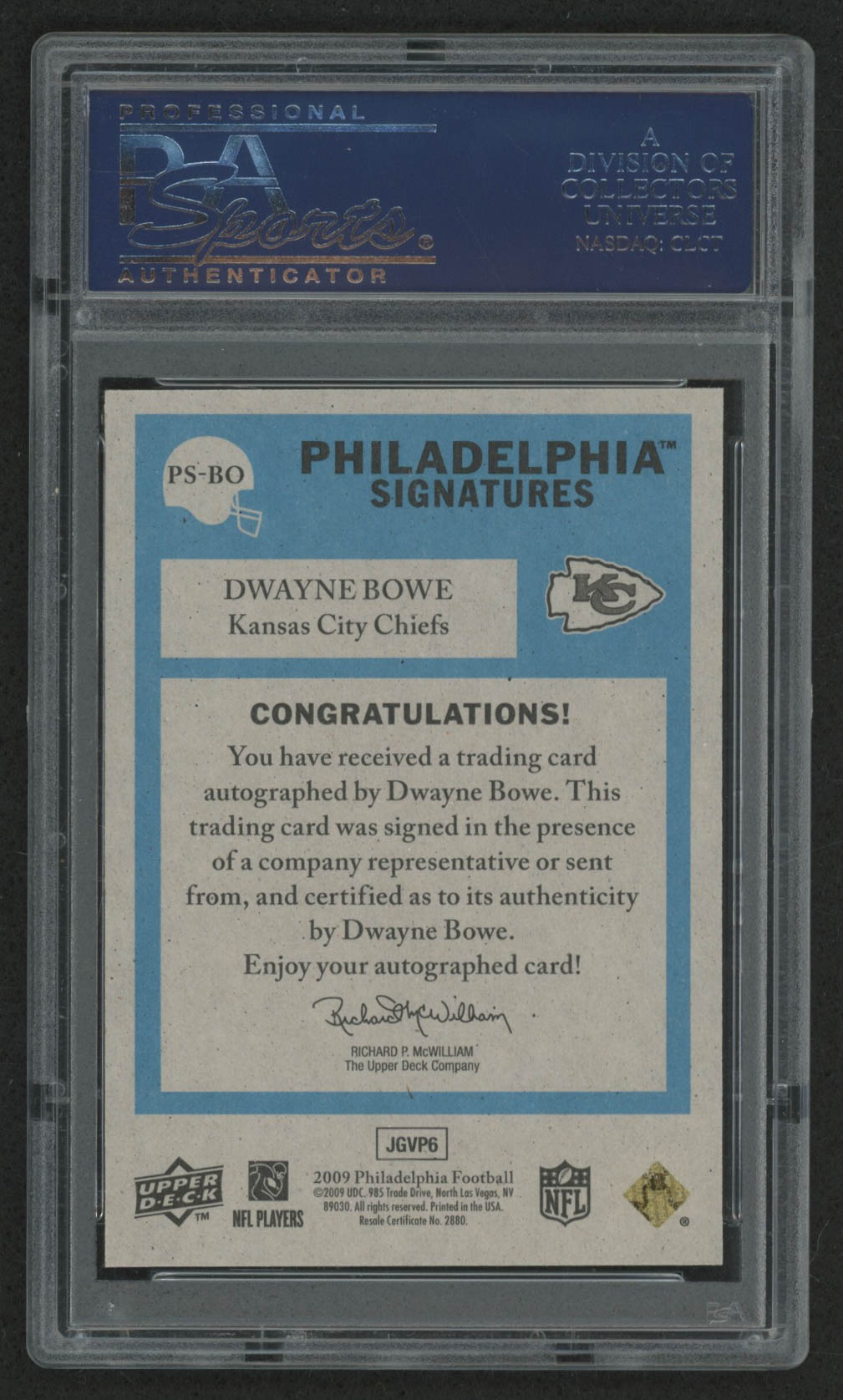 2009 Philadelphia Signatures #PSBO Dwayne Bowe (PSA 9) at PristineAuction.com 2009 Philadelphia Signatures #PSBO Dwayne Bowe (PSA 9) at PristineAuction.com
