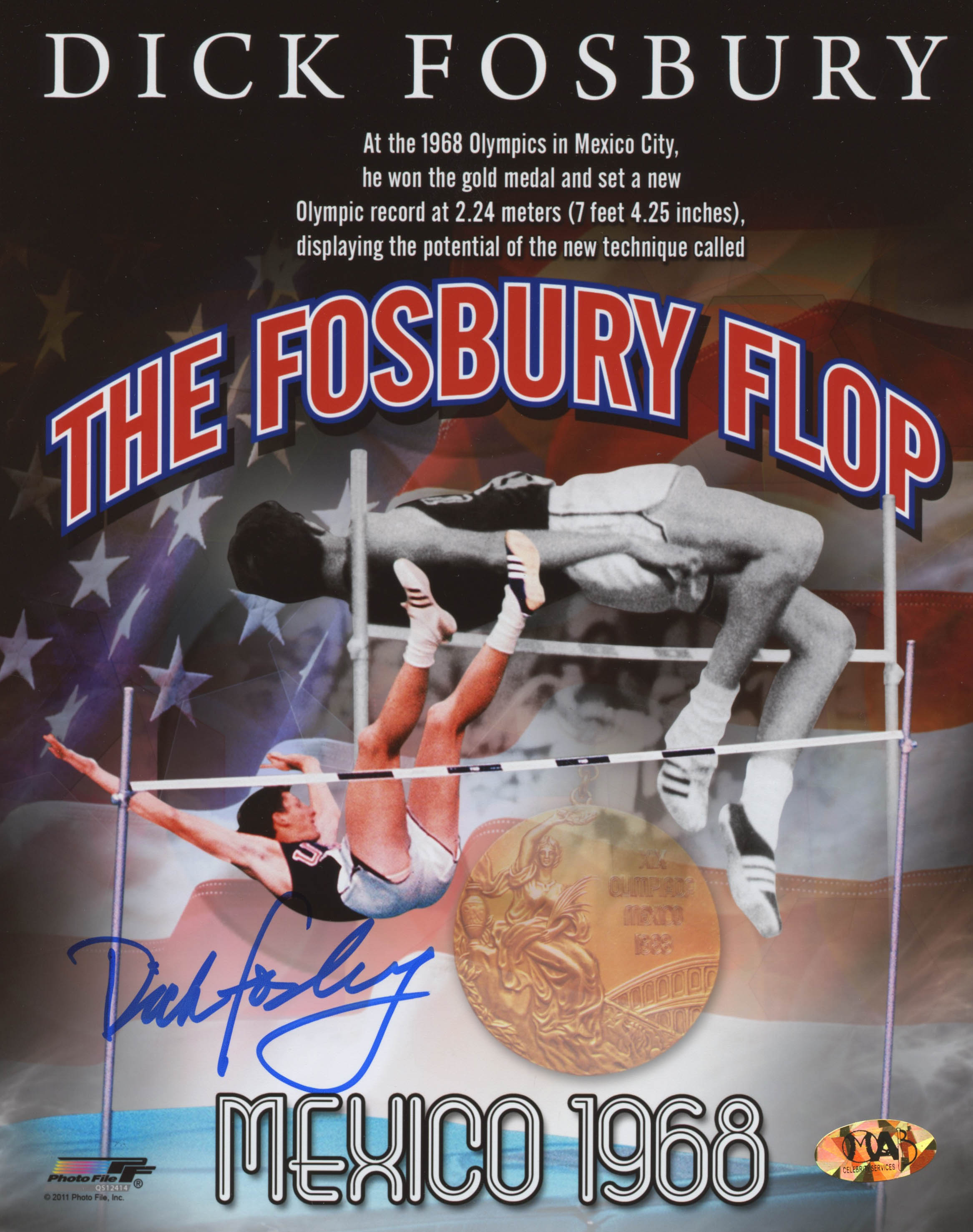Dick Fosbury Signed 1968 Mexico Summer Olympics "The Fosbury Flop" 8x10 Photo (MAB Hologram) at PristineAuction.com Dick Fosbury Signed 1968 Mexico Summer Olympics "The Fosbury Flop" 8x10 Photo (MAB Hologram) at PristineAuction.com