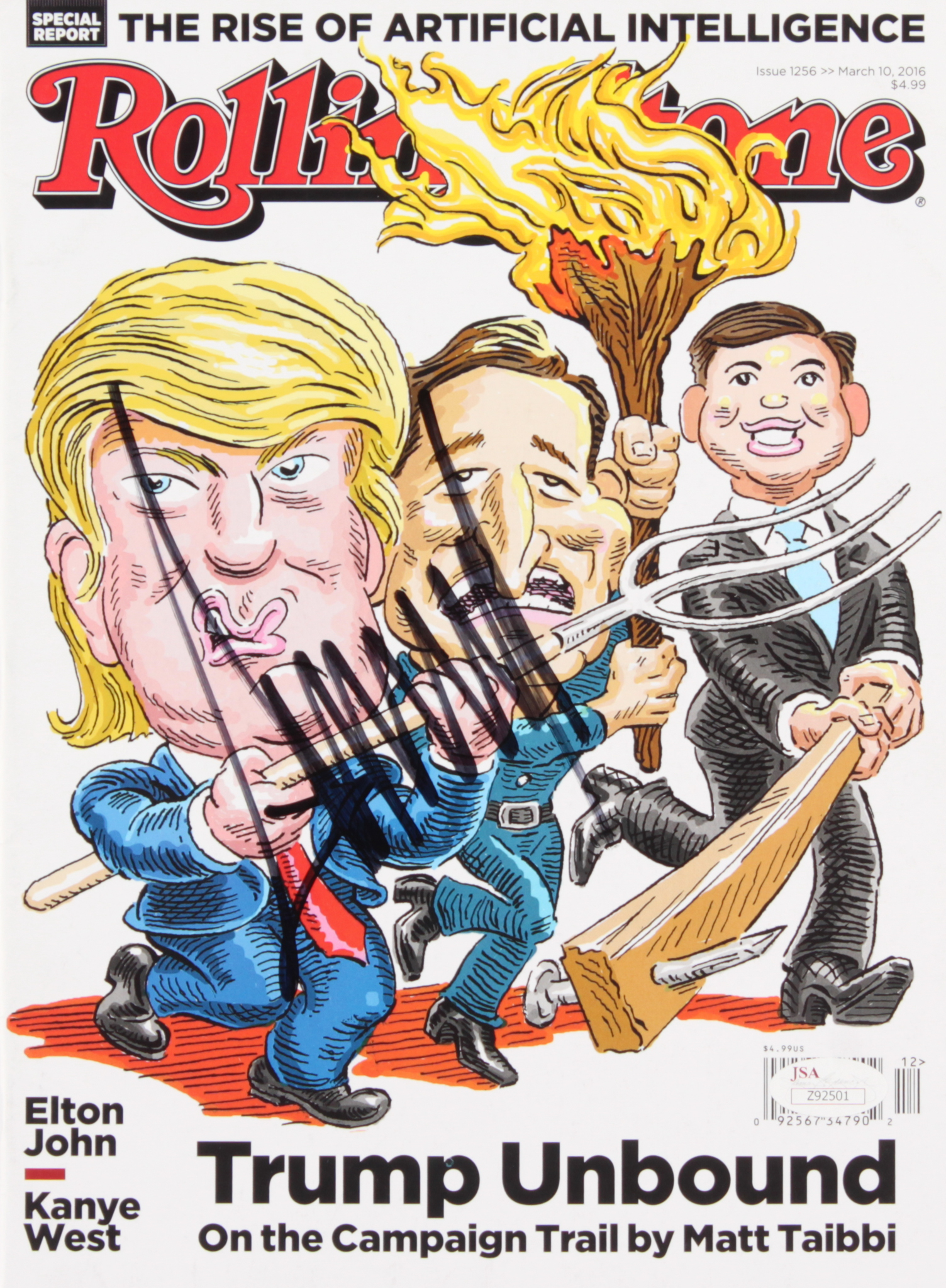 Donald Trump Signed 2016 Rolling Stone Magazine (JSA LOA) at PristineAuction.com Donald Trump Signed 2016 Rolling Stone Magazine (JSA LOA) at PristineAuction.com