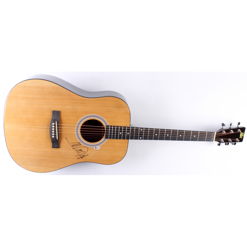 Mick Jagger Signed FullSize Acoustic Guitar (Beckett LOA) Pristine