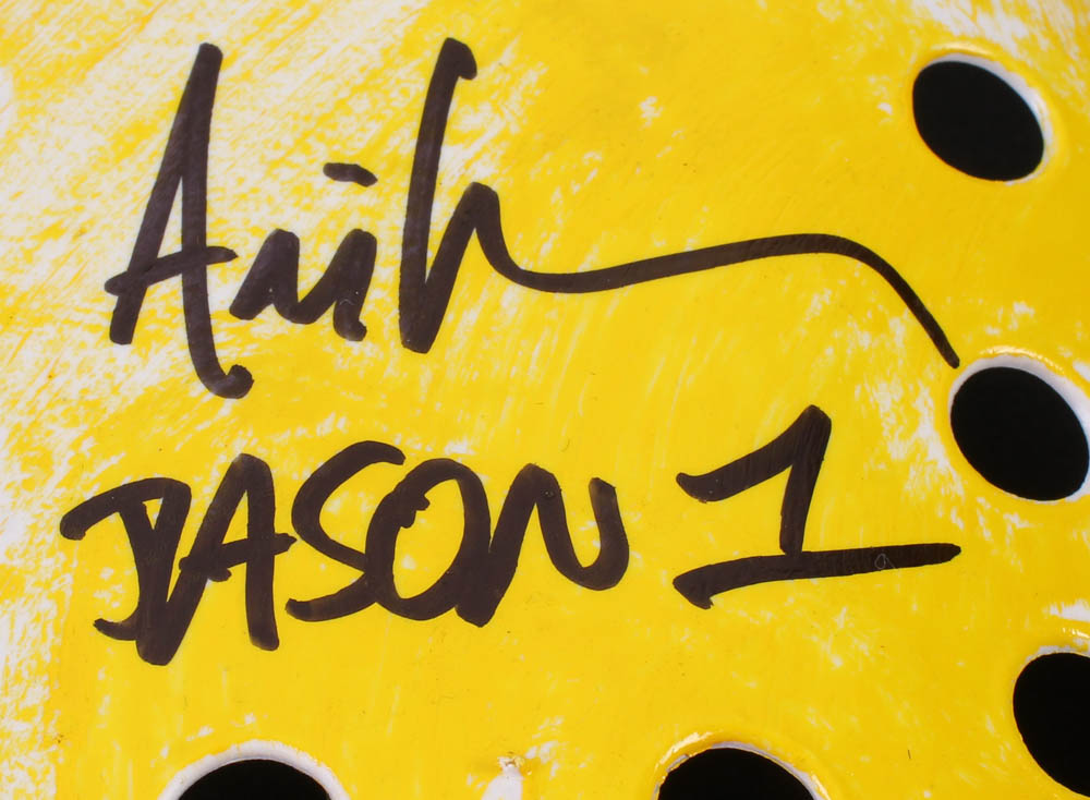 Ari Lehman Signed Jason "Friday the 13th" Hockey Mask Inscribed "1980", "Jason 1" & "F 13" (JSA COA) at PristineAuction.com Ari Lehman Signed Jason "Friday the 13th" Hockey Mask Inscribed "1980", "Jason 1" & "F 13" (JSA COA) at PristineAuction.com