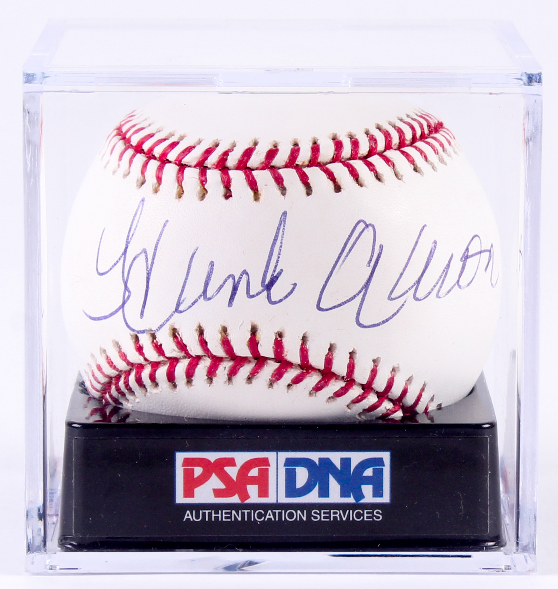 Hank Aaron Signed OML Baseball (PSA Encapsulated) at PristineAuction.com Hank Aaron Signed OML Baseball (PSA Encapsulated) at PristineAuction.com