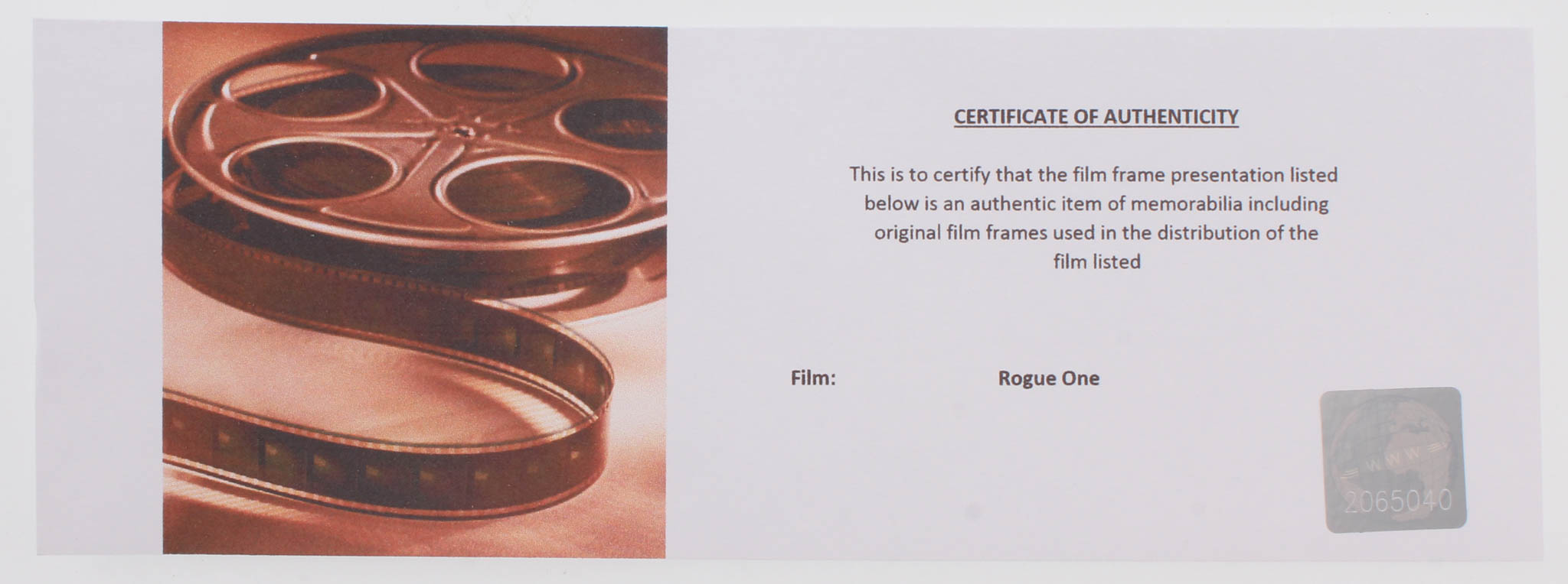 "Rogue One: A Star Wars Story" 8x10 Custom Matted Original Film Cell Display at PristineAuction.com "Rogue One: A Star Wars Story" 8x10 Custom Matted Original Film Cell Display at PristineAuction.com