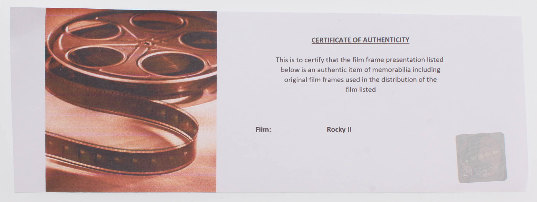 "Rocky II" LE 8x10 Custom Matted Original Film / Movie Cell Display at PristineAuction.com "Rocky II" LE 8x10 Custom Matted Original Film / Movie Cell Display at PristineAuction.com