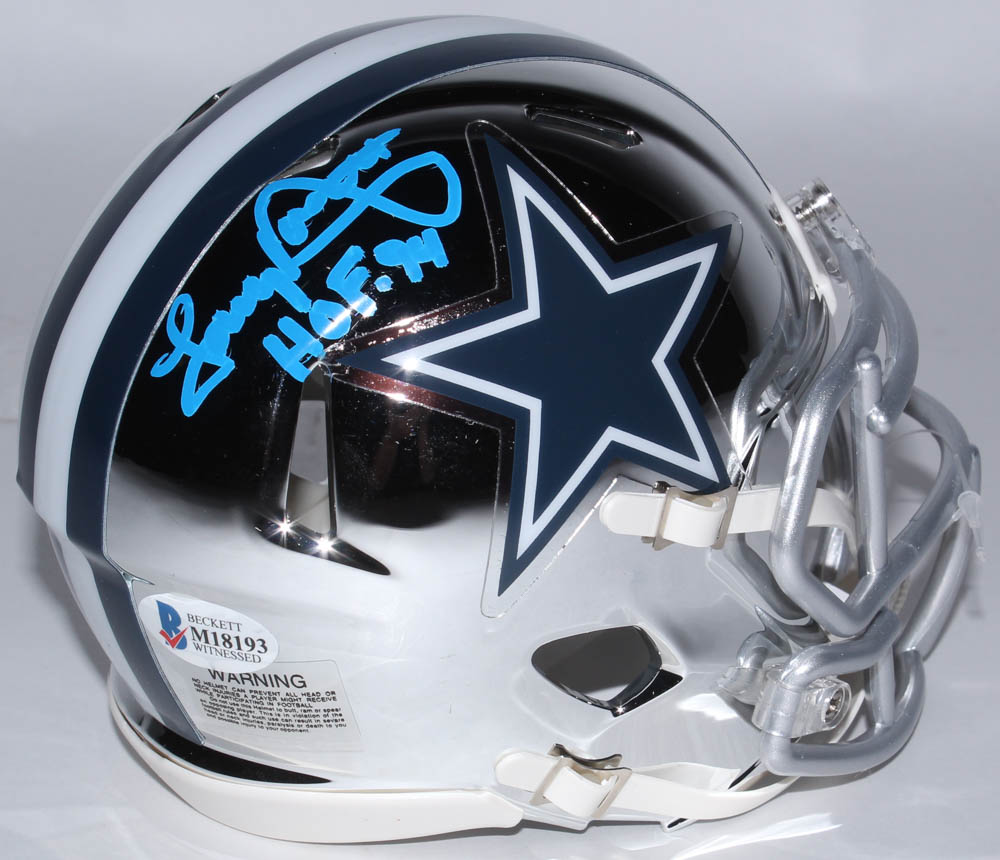 Tony Dorsett Signed Cowboys Chrome Speed Mini Helmet Inscribed "HOF '94" (Beckett) at PristineAuction.com Tony Dorsett Signed Cowboys Chrome Speed Mini Helmet Inscribed "HOF '94" (Beckett) at PristineAuction.com