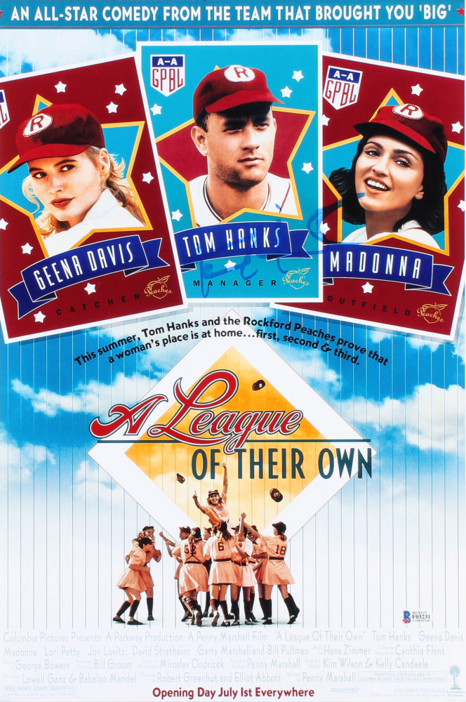 Tom Hanks Signed A League Of Their Own 12x18 Movie Poster