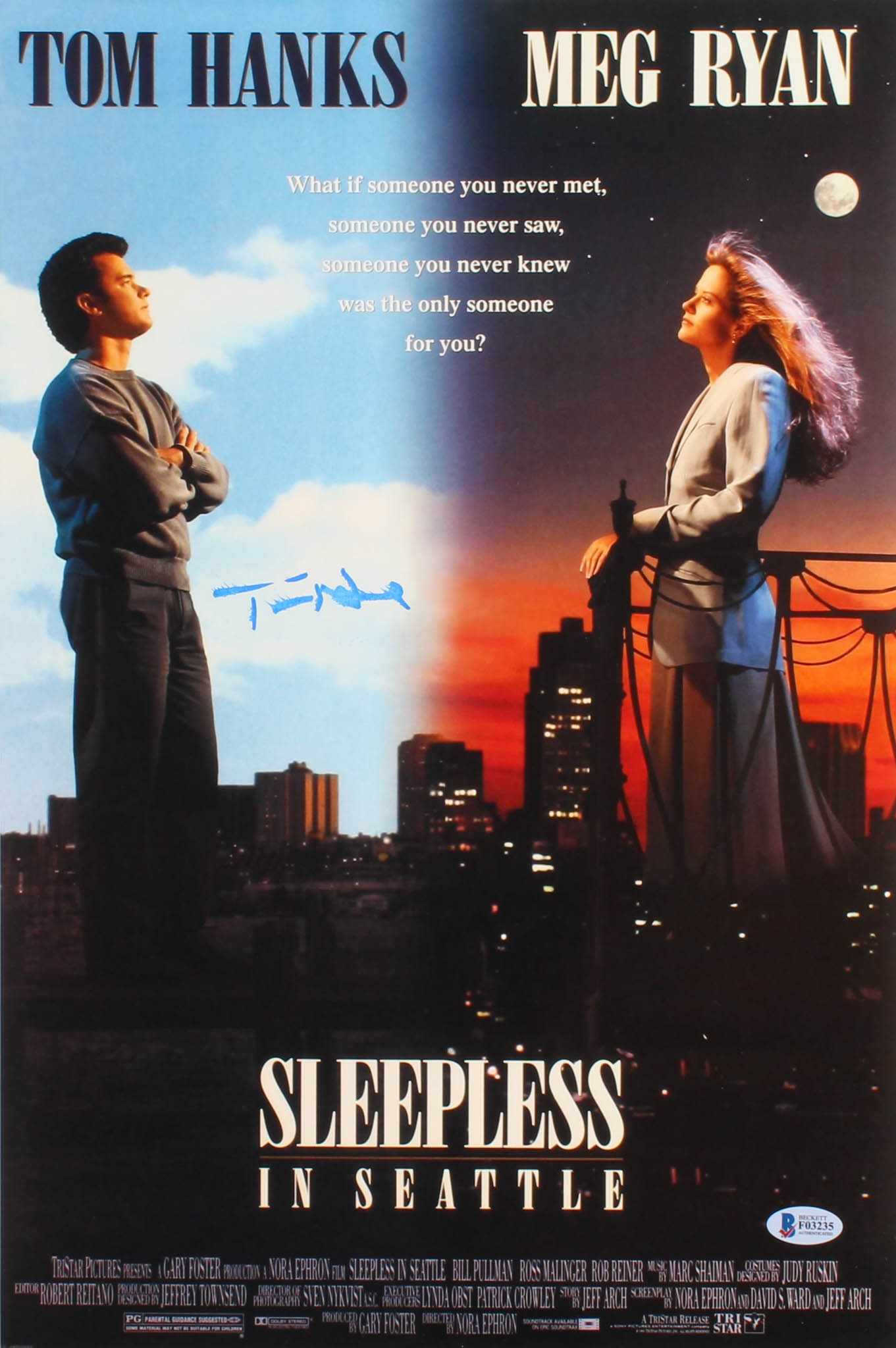 Tom Hanks Signed "Sleepless In Seattle" 12x18 Movie Poster (Beckett COA) at PristineAuction.com Tom Hanks Signed "Sleepless In Seattle" 12x18 Movie Poster (Beckett COA) at PristineAuction.com