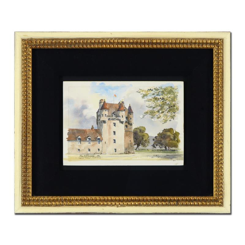 Martin Goode Signed "Castle Fraser, Scotland" 15x13 Custom Framed Original Watercolor Painting at PristineAuction.com Martin Goode Signed "Castle Fraser, Scotland" 15x13 Custom Framed Original Watercolor Painting at PristineAuction.com