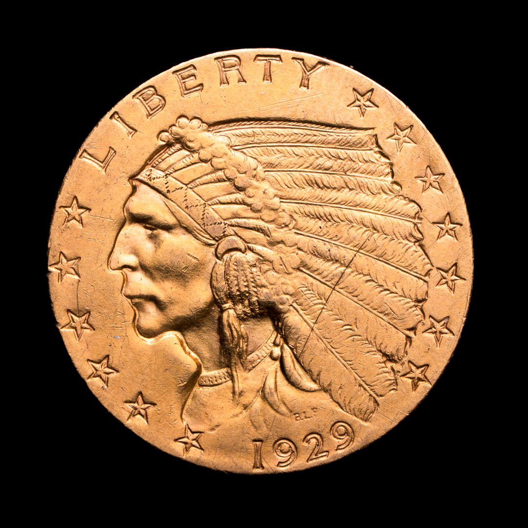 1929 $2.50 Indian Head Quarter Eagle Gold Coin at PristineAuction.com 1929 $2.50 Indian Head Quarter Eagle Gold Coin at PristineAuction.com