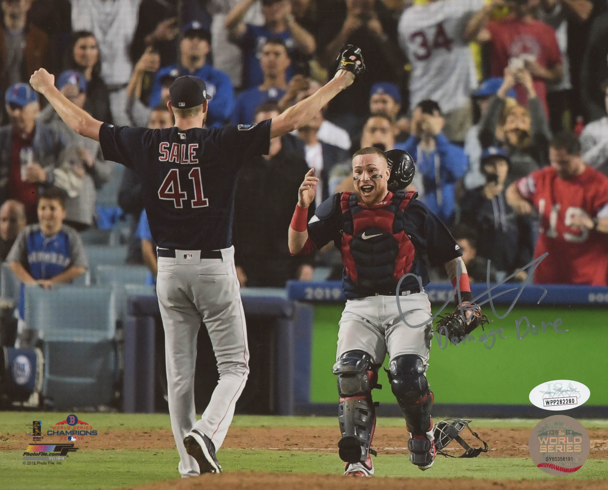 Christian Vazquez Signed Boston Red Sox 8x10 Photo Inscribed "Damage Done" (JSA COA) at PristineAuction.com Christian Vazquez Signed Boston Red Sox 8x10 Photo Inscribed "Damage Done" (JSA COA) at PristineAuction.com