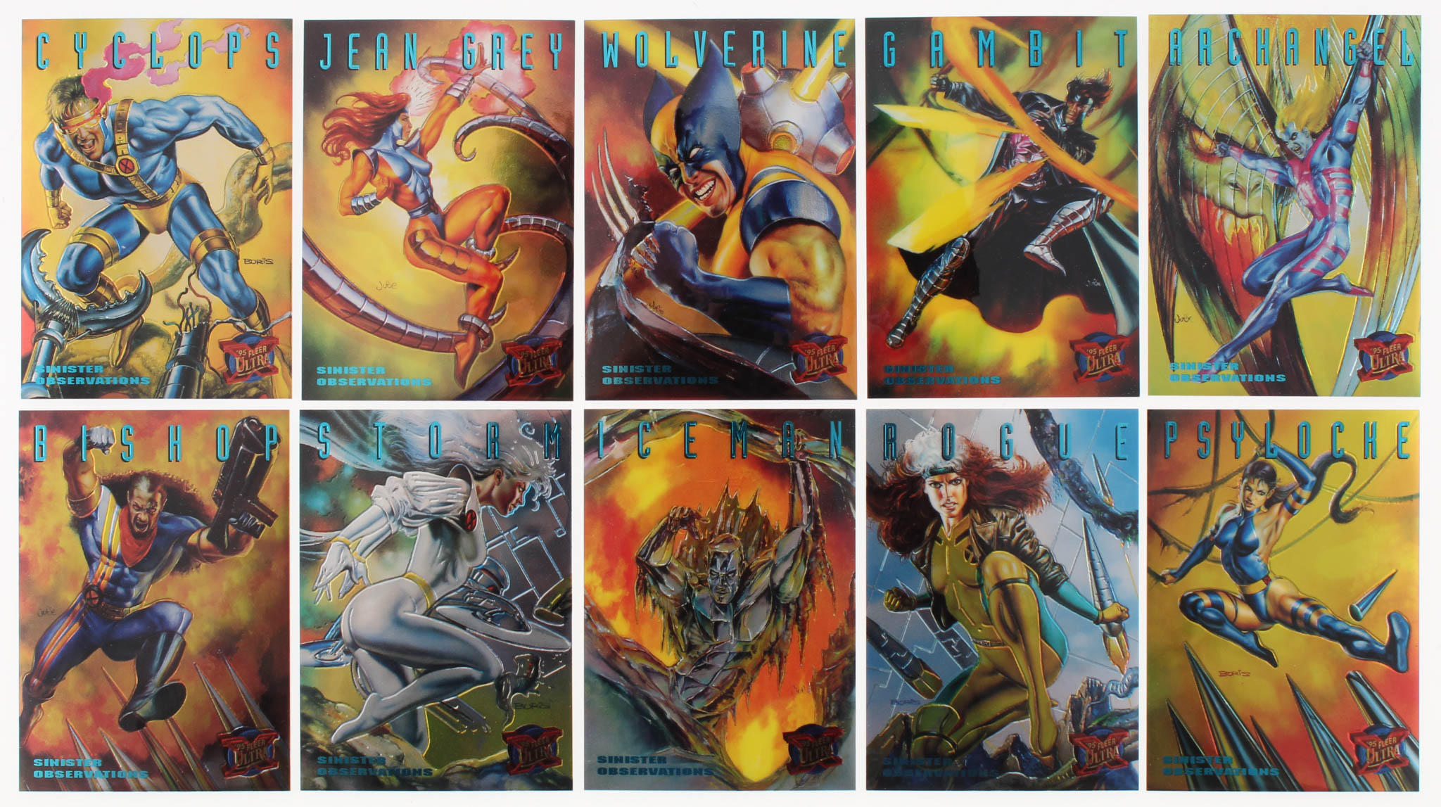 1995 X-Men Ultra Sinister Observations Complete Set of (10) Character Cards at PristineAuction.com 1995 X-Men Ultra Sinister Observations Complete Set of (10) Character Cards at PristineAuction.com