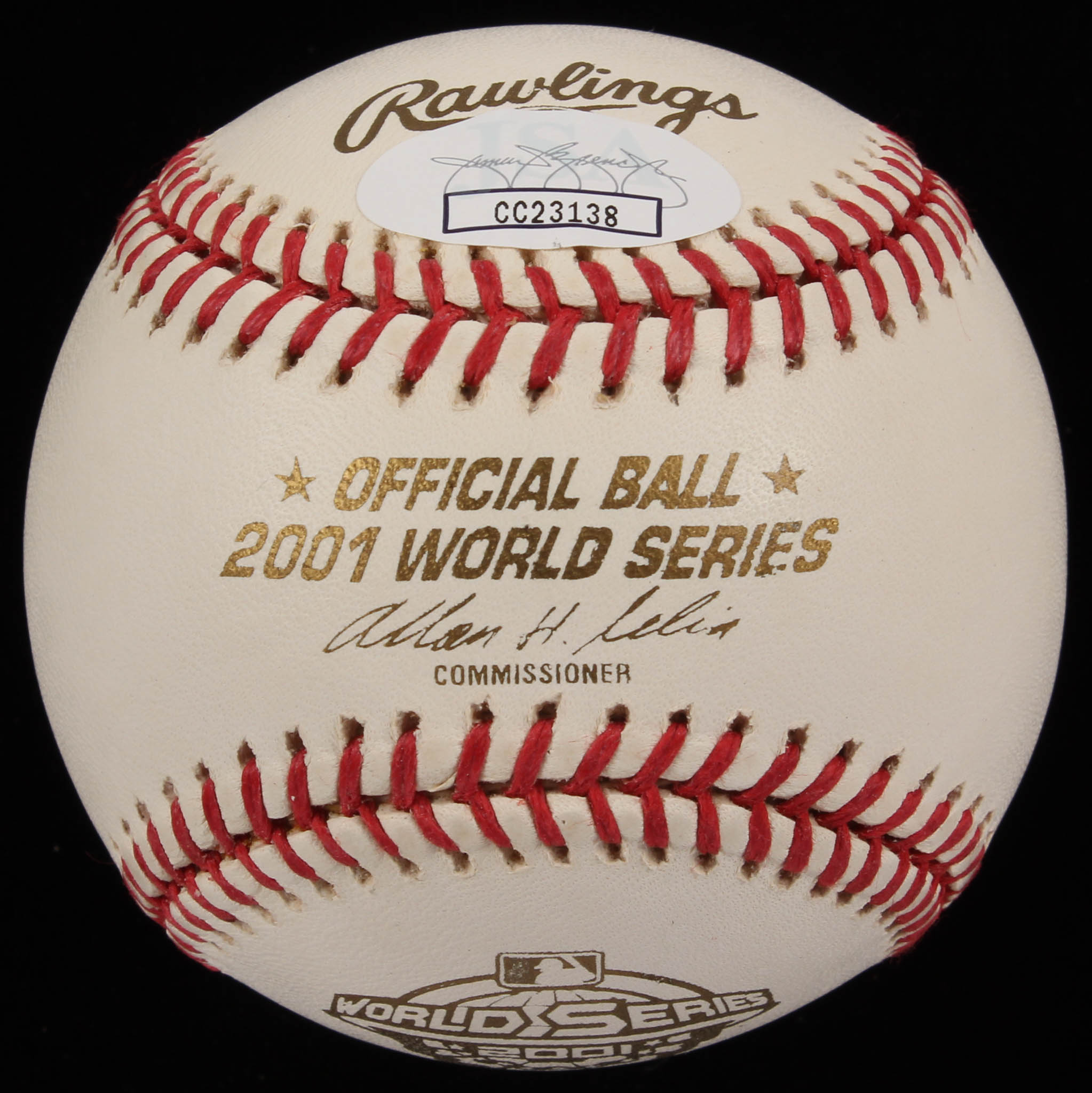 Luis Gonzalez Signed Official 2001 World Series Logo Baseball (JSA COA) at PristineAuction.com Luis Gonzalez Signed Official 2001 World Series Logo Baseball (JSA COA) at PristineAuction.com