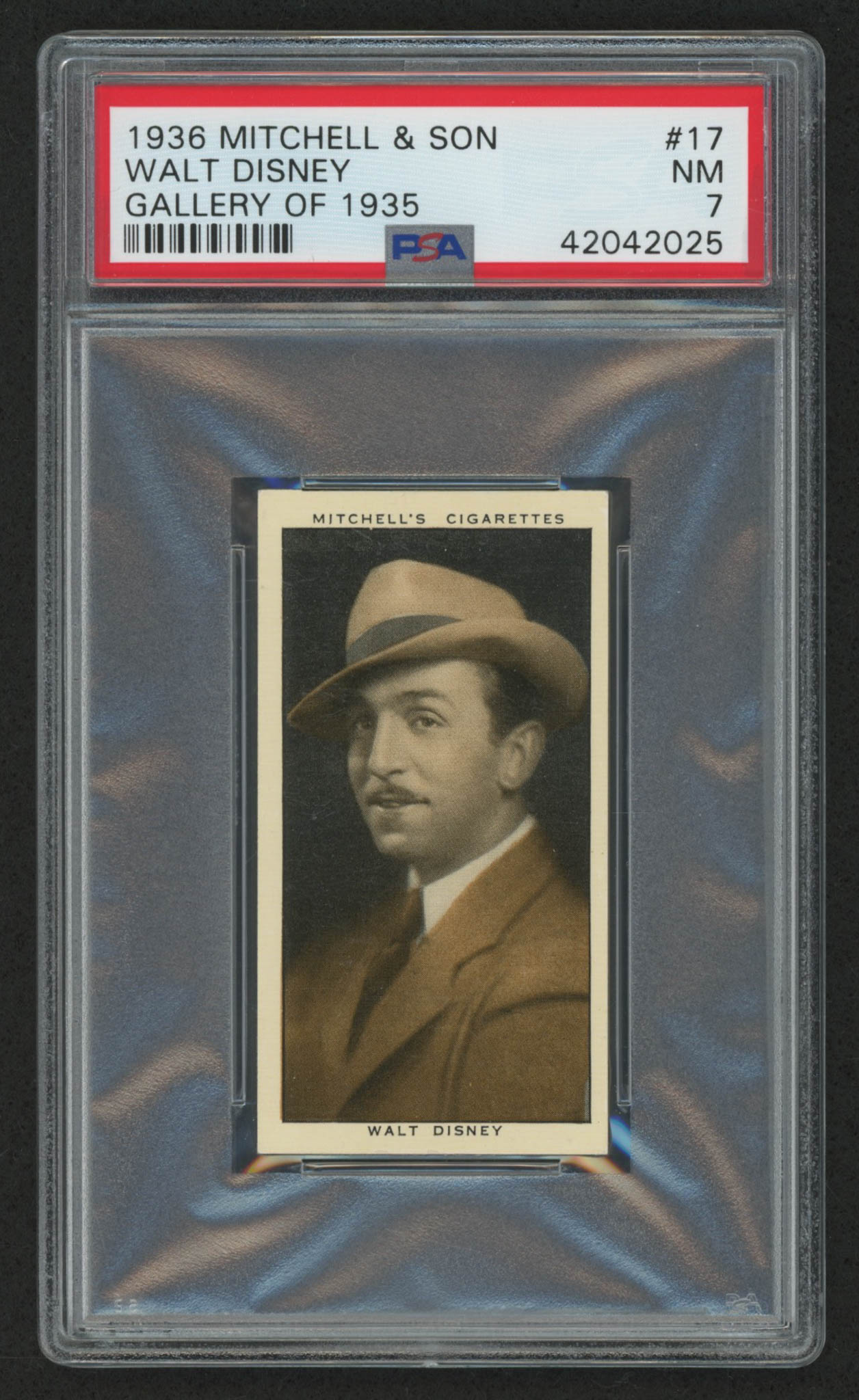 1936 Mitchell's "Gallery of 1935" #17 Walt Disney (PSA 7) at PristineAuction.com 1936 Mitchell's "Gallery of 1935" #17 Walt Disney (PSA 7) at PristineAuction.com