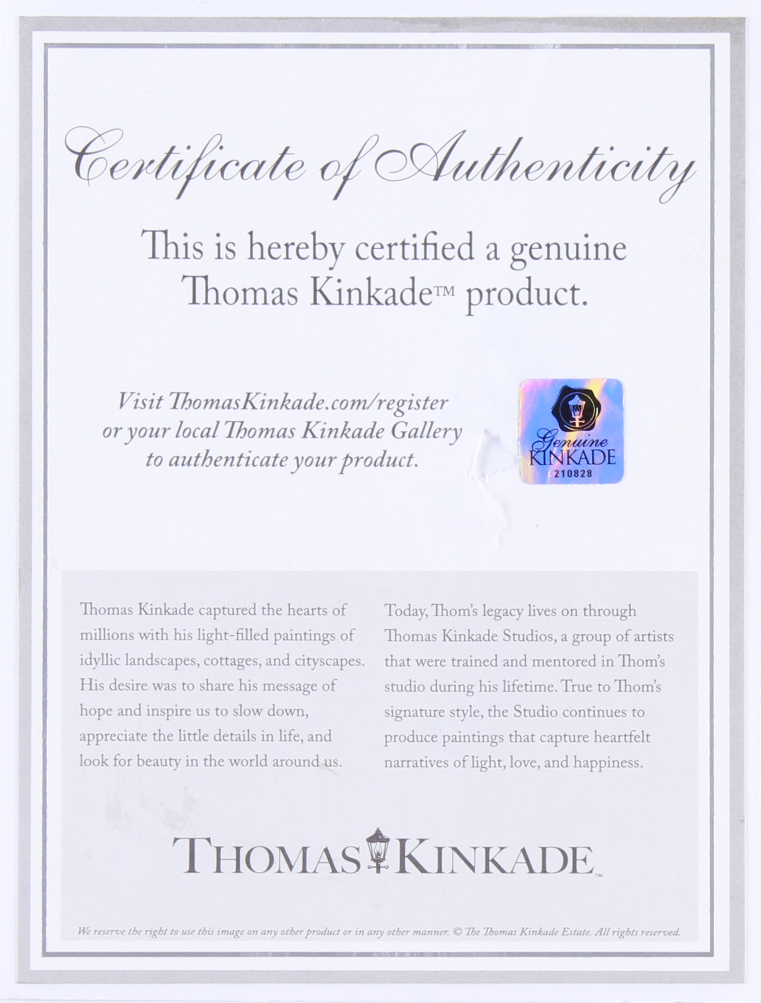 Thomas Kinkade 50th Anniversary "Disneyland" 20x22 Custom Framed Canvas on Wood Display with Full Vintage Ticket Book at PristineAuction.com Thomas Kinkade 50th Anniversary "Disneyland" 20x22 Custom Framed Canvas on Wood Display with Full Vintage Ticket Book at PristineAuction.com