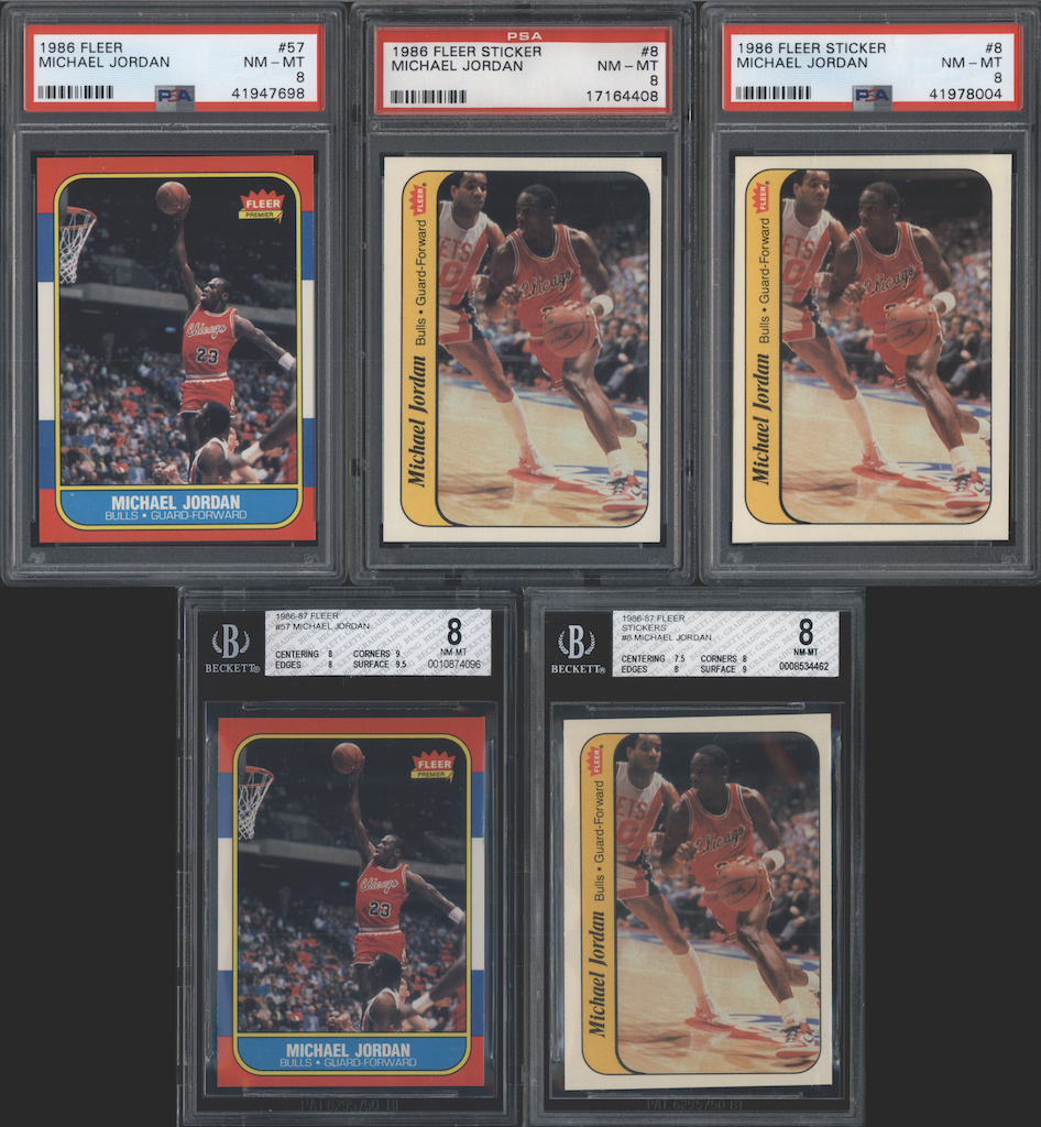 DOUBLE 1986-87 FLEER GRADED SET BREAK MYSTERY BOX – (5) MICHAEL JORDAN GRADED RC’s! at PristineAuction.com DOUBLE 1986-87 FLEER GRADED SET BREAK MYSTERY BOX – (5) MICHAEL JORDAN GRADED RC’s! at PristineAuction.com