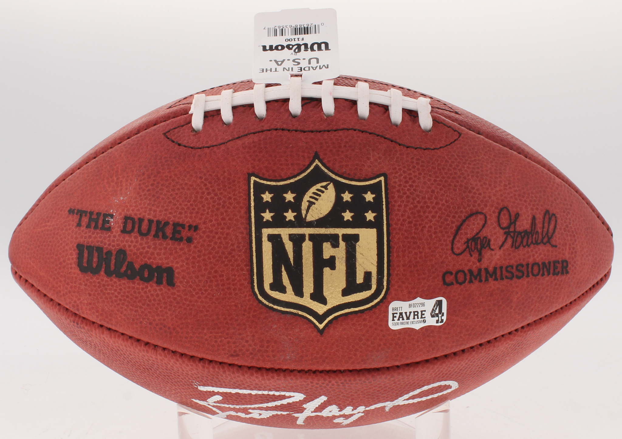 Brett Favre Signed Wilson "The Duke" Official NFL Game Ball Inscribed "Hall of Fame 2016" (Radtke COA) at PristineAuction.com Brett Favre Signed Wilson "The Duke" Official NFL Game Ball Inscribed "Hall of Fame 2016" (Radtke COA) at PristineAuction.com
