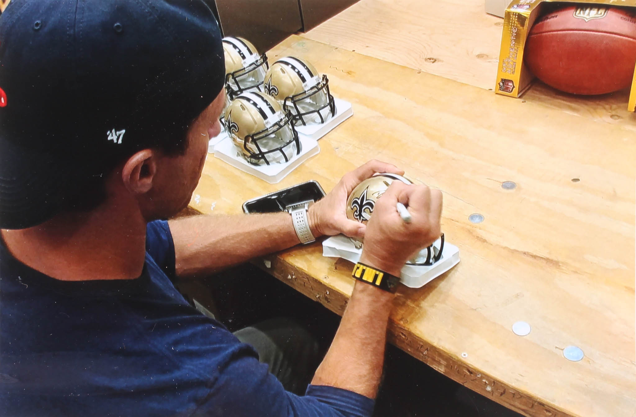 Drew Brees Signed Saints Speed Mini-Helmet (Radtke COA & Brees Hologram) at PristineAuction.com Drew Brees Signed Saints Speed Mini-Helmet (Radtke COA & Brees Hologram) at PristineAuction.com