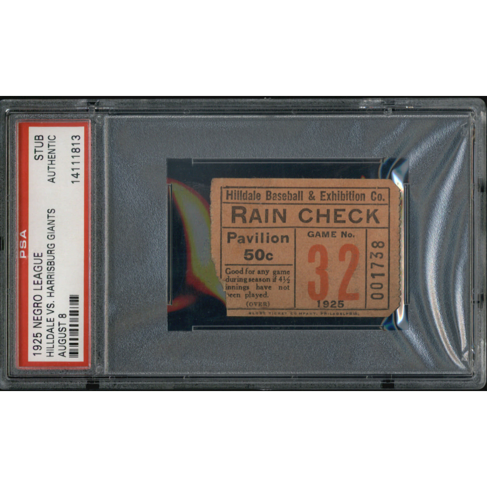 1925 Hilldale vs. Harrisburg Giants Negro League Baseball Ticket Stub