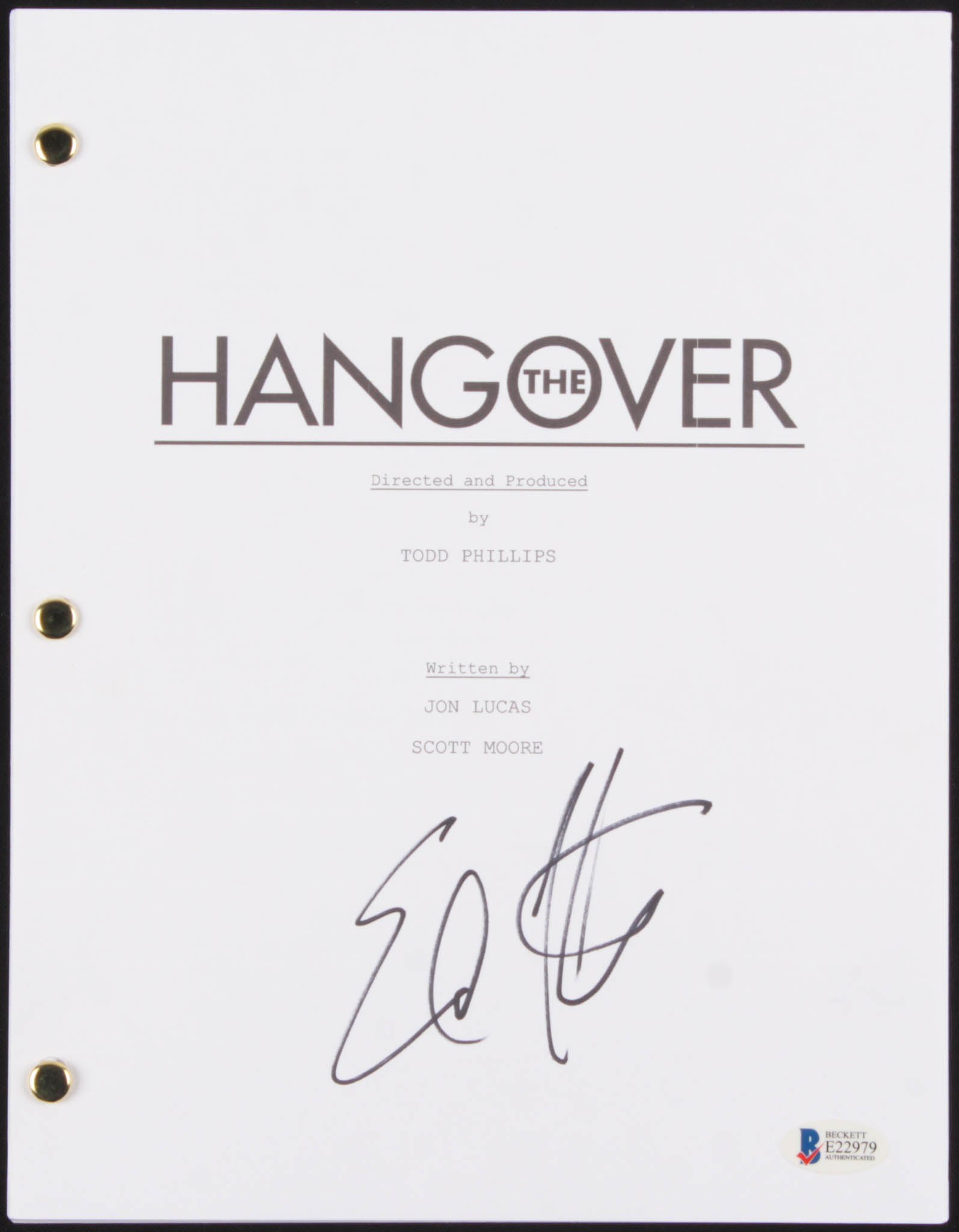 Ed Helms Signed "The Hangover" Full Movie Script (Beckett COA) at PristineAuction.com Ed Helms Signed "The Hangover" Full Movie Script (Beckett COA) at PristineAuction.com