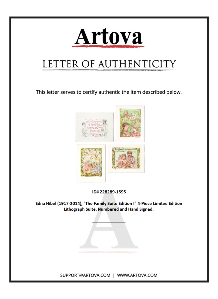 "The Family Suite Edition I" LE Set of (4) 12x16 Lithographs by Edna Hibel (Artova) at PristineAuction.com "The Family Suite Edition I" LE Set of (4) 12x16 Lithographs by Edna Hibel (Artova) at PristineAuction.com